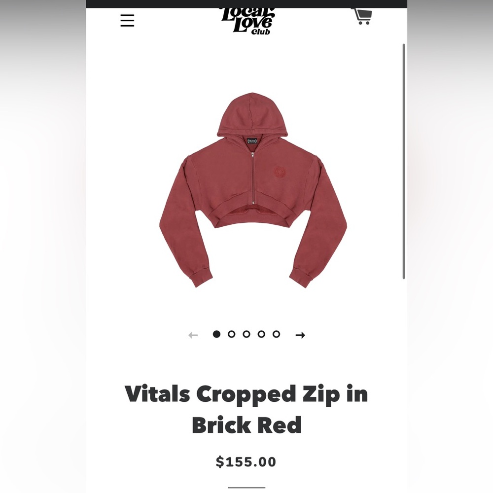 The Local Love club Vitals Medium Sweat set in Brick Red